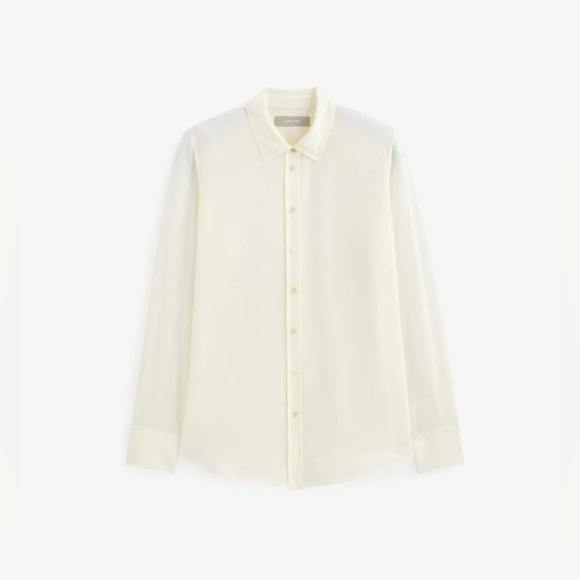 NWT EVERLANE The Must Have Shirt In Washable 100% Silk Button Down Off White 14 - Picture 3 of 16
